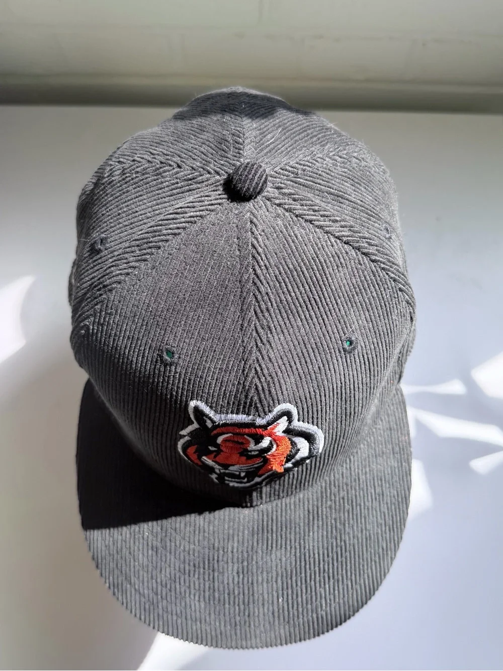 Cincinnati Bengals Black Corduroy Cap with Orange Tiger Patch fitted 7.5